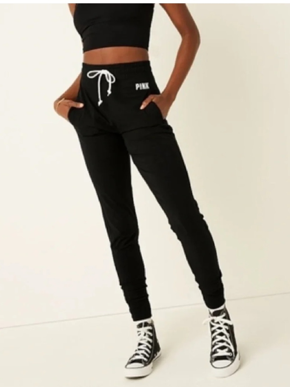 Victoria’s Secret PINK Cotton High Waist Joggers